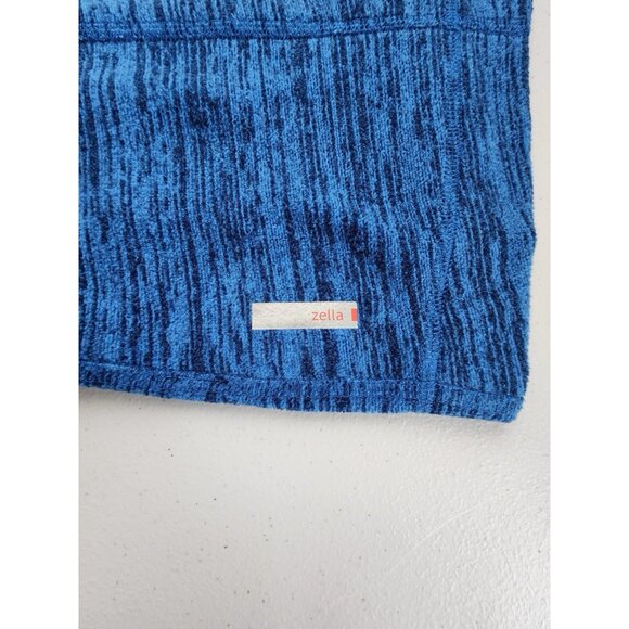 Zella Fleece Hoodie Large Blue Striped Pullover Athletic Athleisure Outdoor - Picture 10 of 13